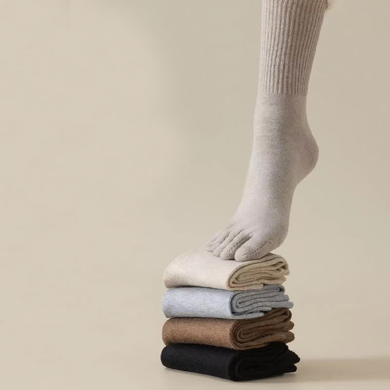 Men's Leisure Split-Toe Wool Blend Athletic Crew Socks - Image 8