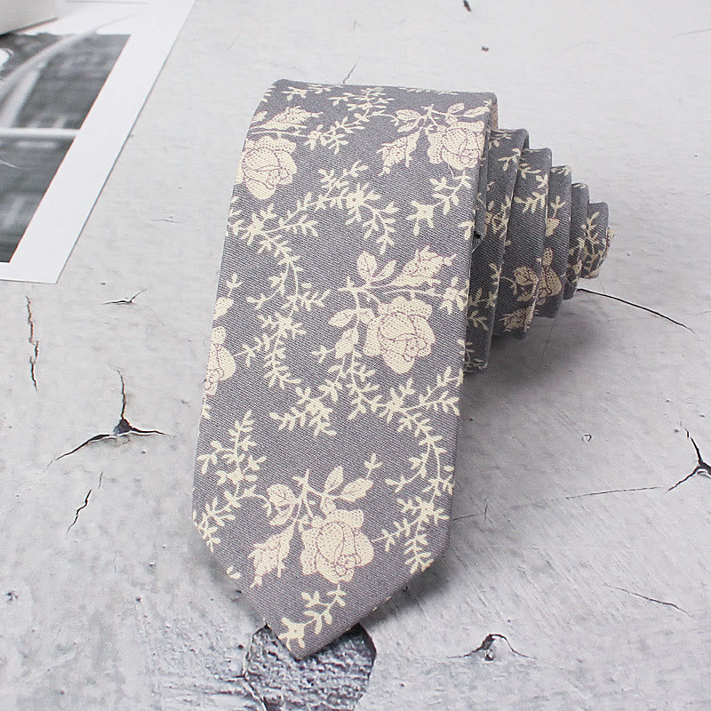 Men's Light Color Flowers Spring Polyester Necktie - Image 3
