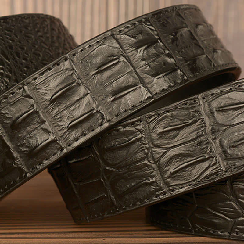 Men's Lion Head Alligator Pattern Leather Belt - Image 14