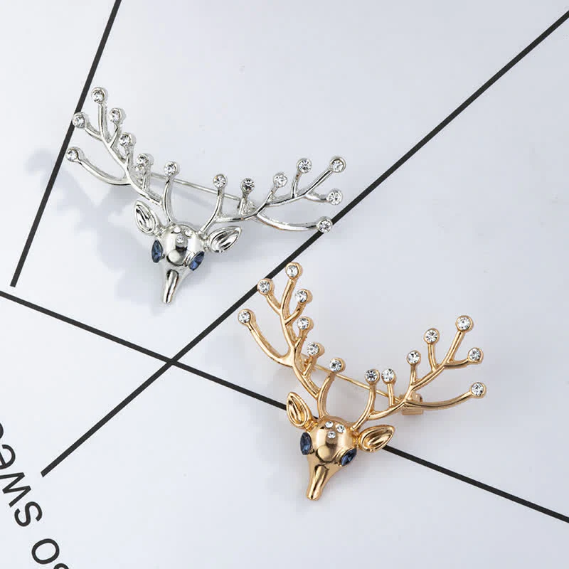 Men's Living Christmas Elk Brooch - Image 2