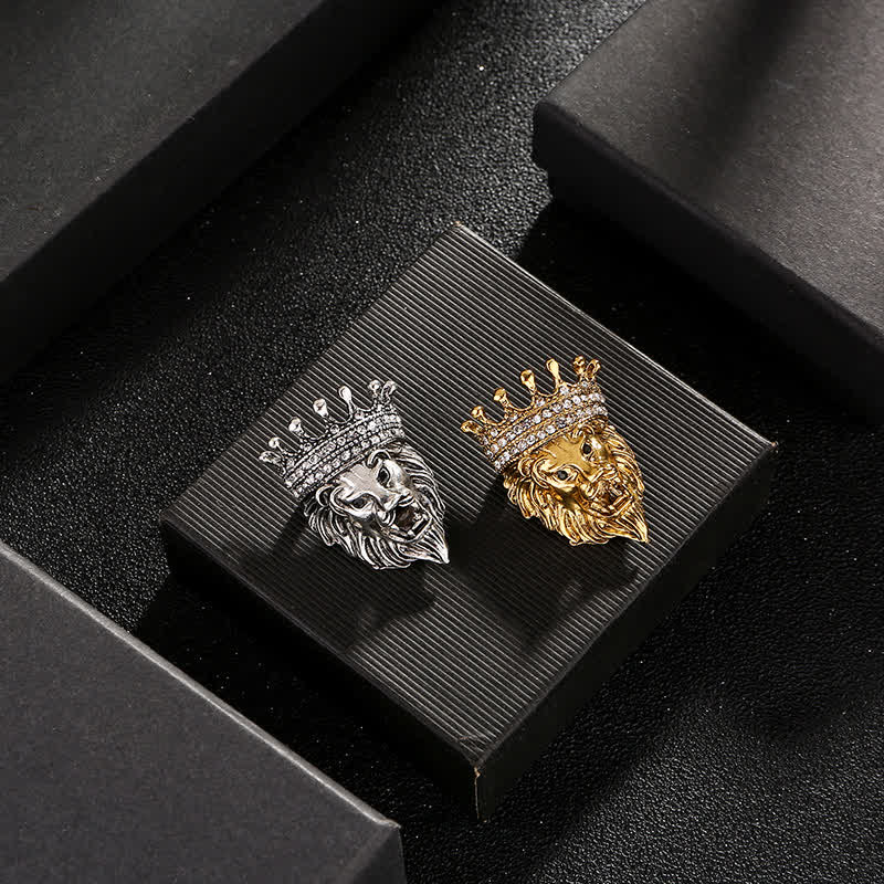 Men's Lordly King Lion Brooch - Image 2