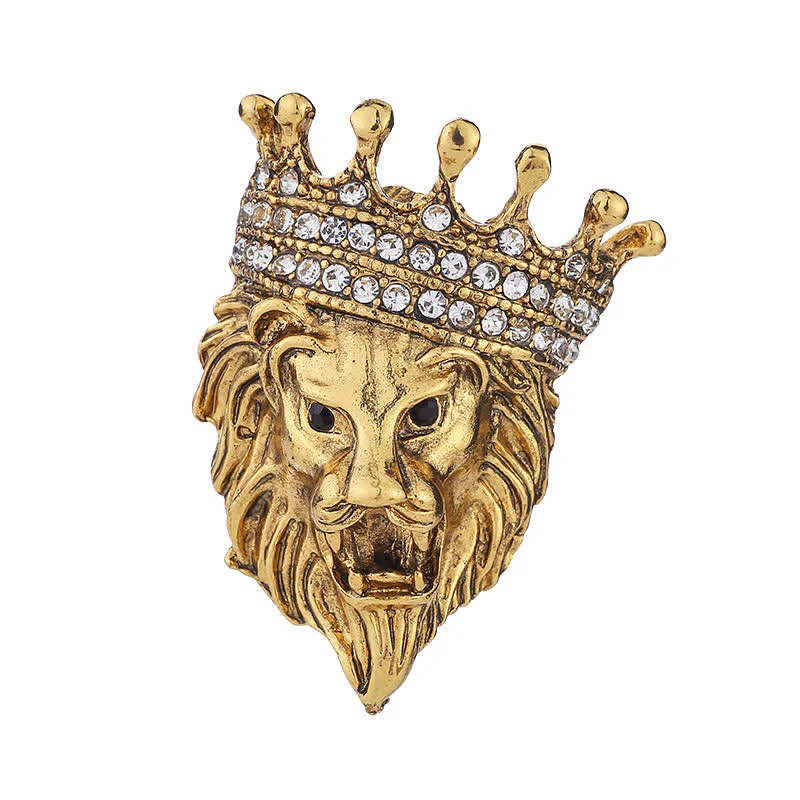 Men's Lordly King Lion Brooch - Image 3