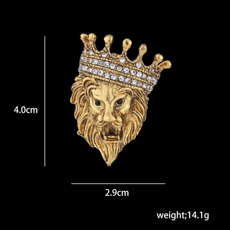 Men's Lordly King Lion Brooch - Image 4