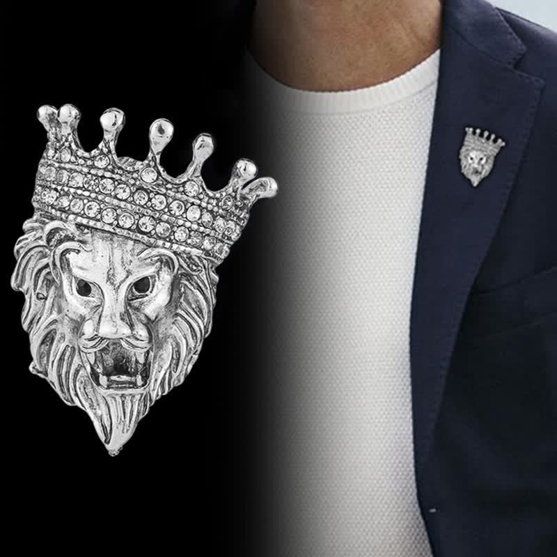 Men's Lordly King Lion Brooch - Image 5
