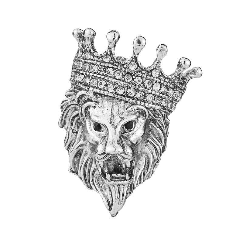 Men's Lordly King Lion Brooch - Image 8