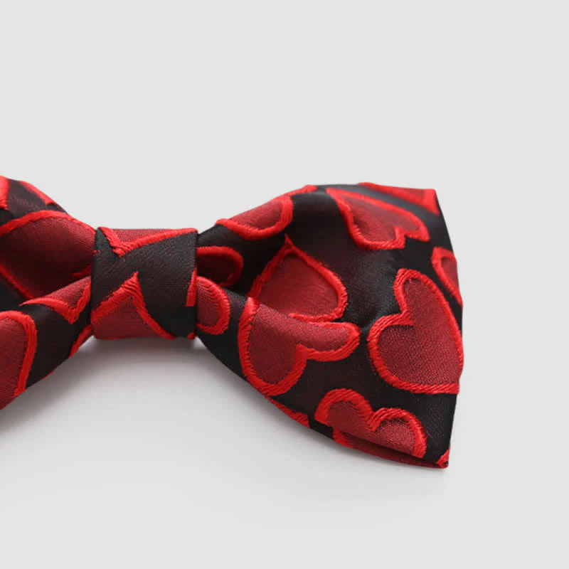 Men's Love Heart Embroidery Bow Tie - Image 3