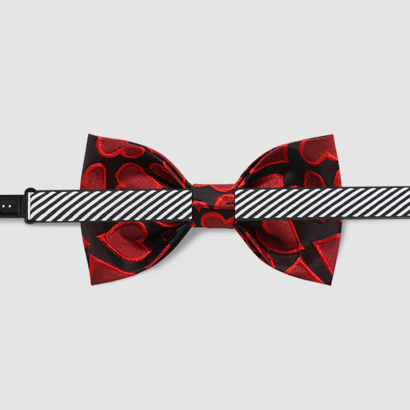 Men's Love Heart Embroidery Bow Tie - Image 5