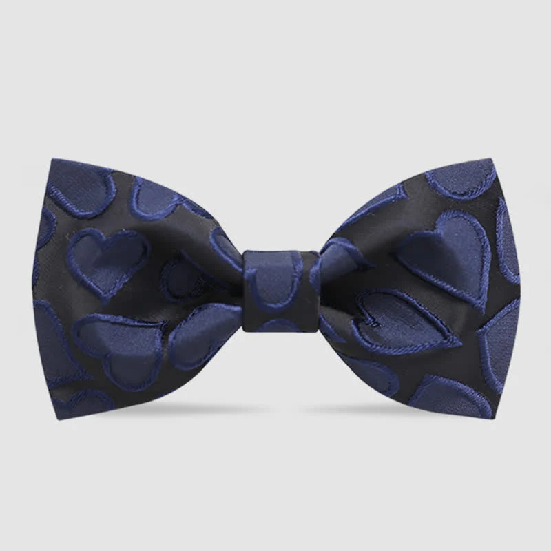 Men's Love Heart Embroidery Bow Tie - Image 6