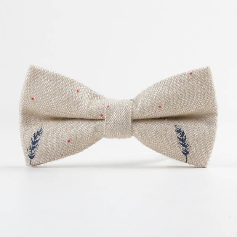 Men's Lovely Birds Feather Printed Cotton Bow Tie - Image 19
