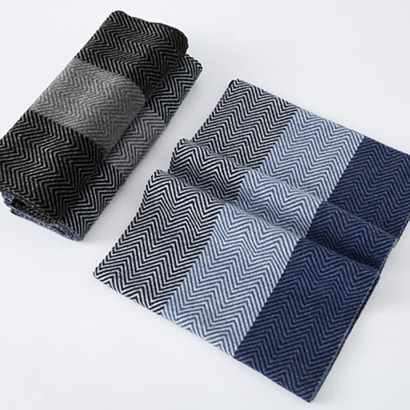 Men's Luxurious Herringbone Cozy Soft Wool Scarf - Image 3