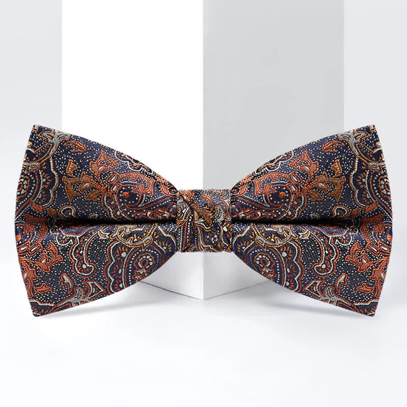 Men's Luxurious Orange Gradient Paisley Bow Tie - Image 5