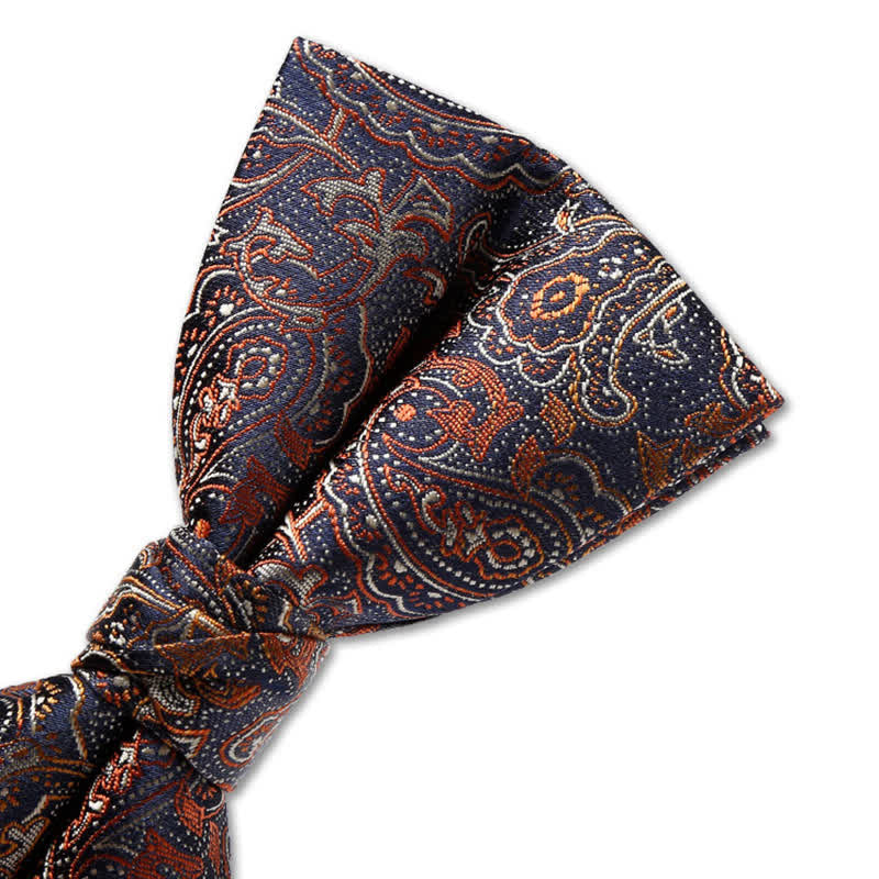 Men's Luxurious Orange Gradient Paisley Bow Tie - Image 6
