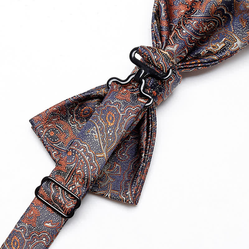 Men's Luxurious Orange Gradient Paisley Bow Tie - Image 7