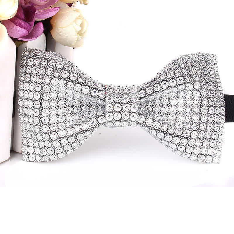 Men's Luxurious Sparkling Rhinestone Party Bow Tie - Image 13