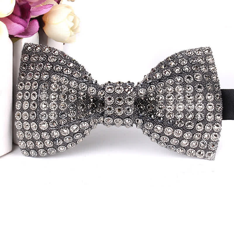 Men's Luxurious Sparkling Rhinestone Party Bow Tie - Image 14