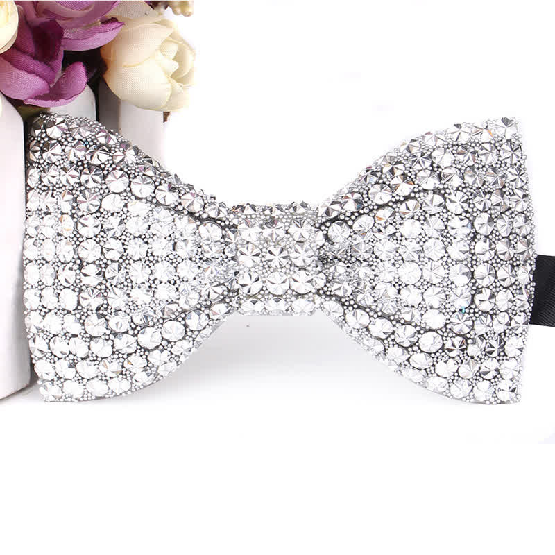 Men's Luxurious Sparkling Rhinestone Party Bow Tie - Image 19
