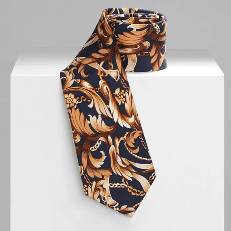 Men's Luxury Art Leaves Floral Necktie - Image 5