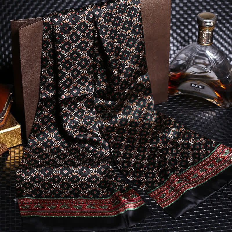 Men's Luxury Crepe Satin Long Pure Silk Scarf - Image 10