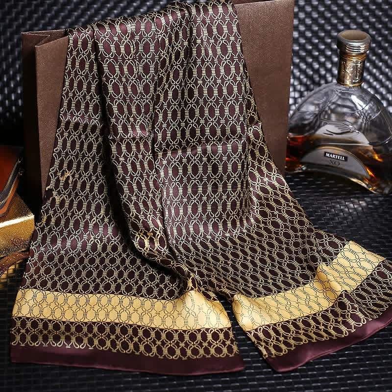 Men's Luxury Crepe Satin Long Pure Silk Scarf - Image 6