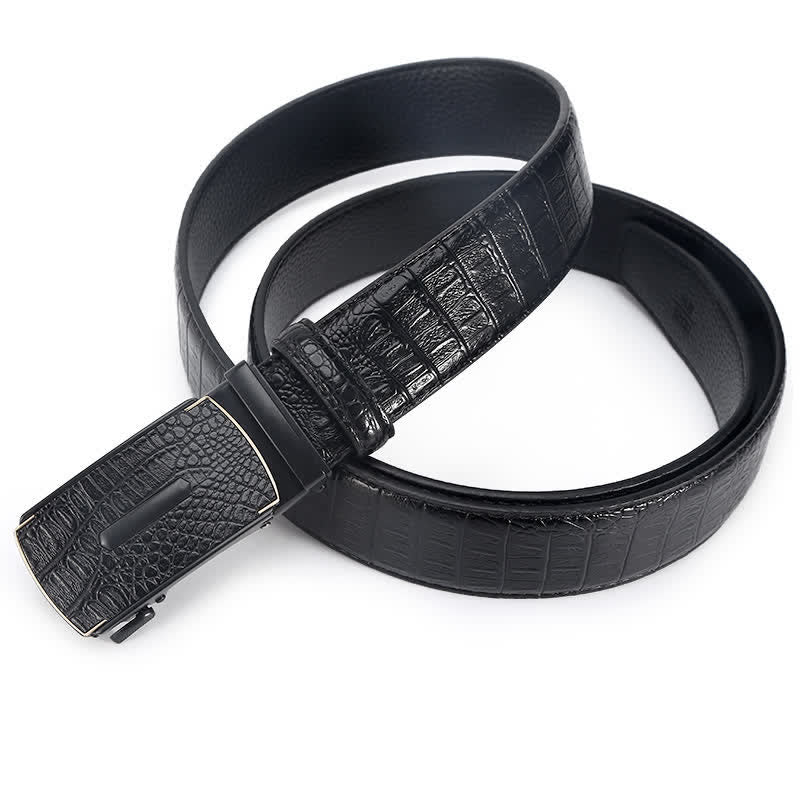 Men's Luxury Crocodile Skin Pattern Leather Belt - Image 4