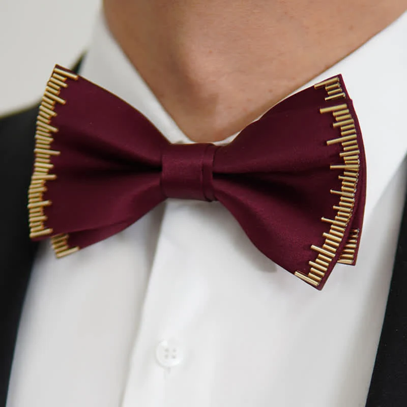 Men's Luxury Dazzling Golden Light Bow Tie - Image 12
