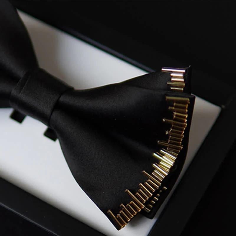 Men's Luxury Dazzling Golden Light Bow Tie - Image 5