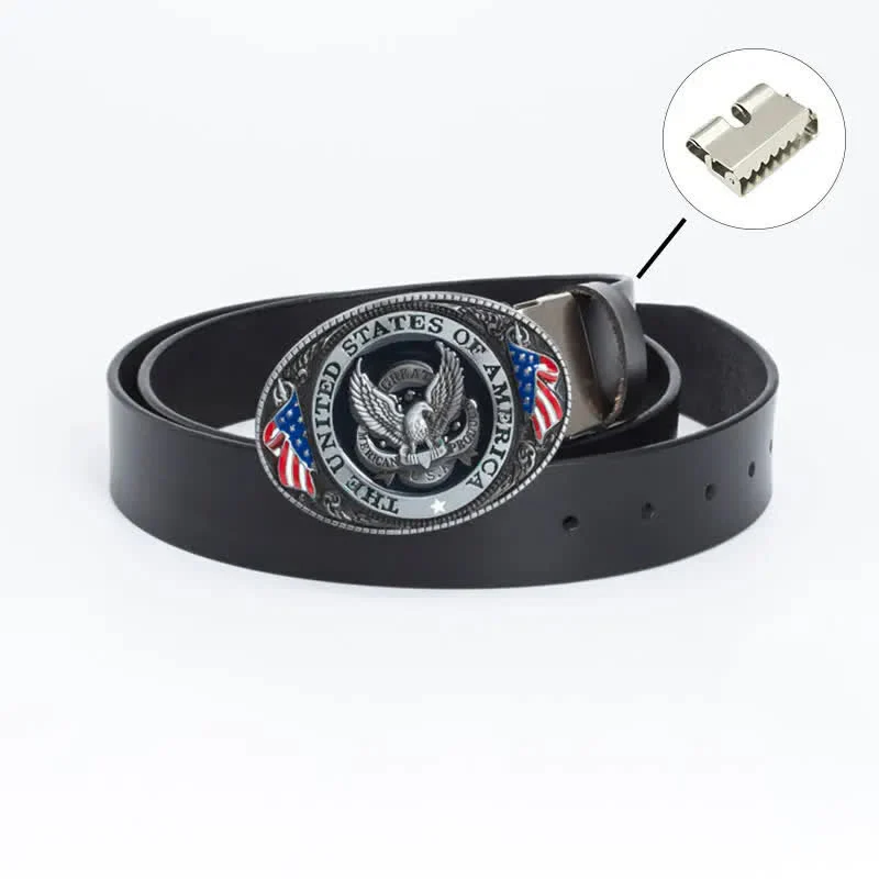 Men's Luxury Eagle American Flag Leather Belt - Image 17