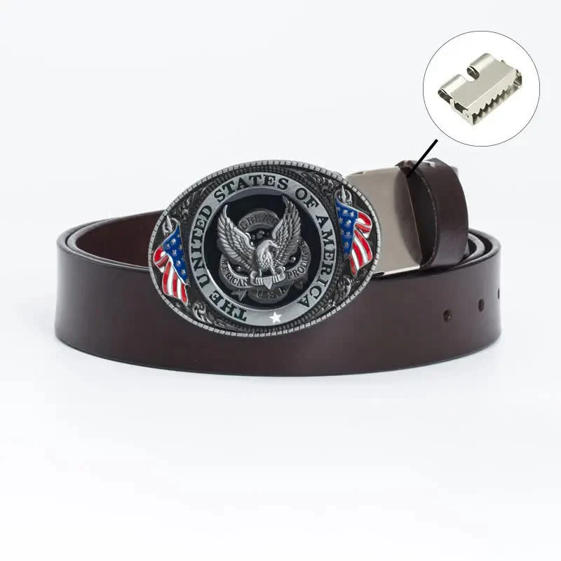 Men's Luxury Eagle American Flag Leather Belt - Image 18