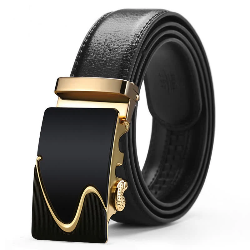 Men's Luxury Embossed Automatic Buckle Leather Belt - Image 14