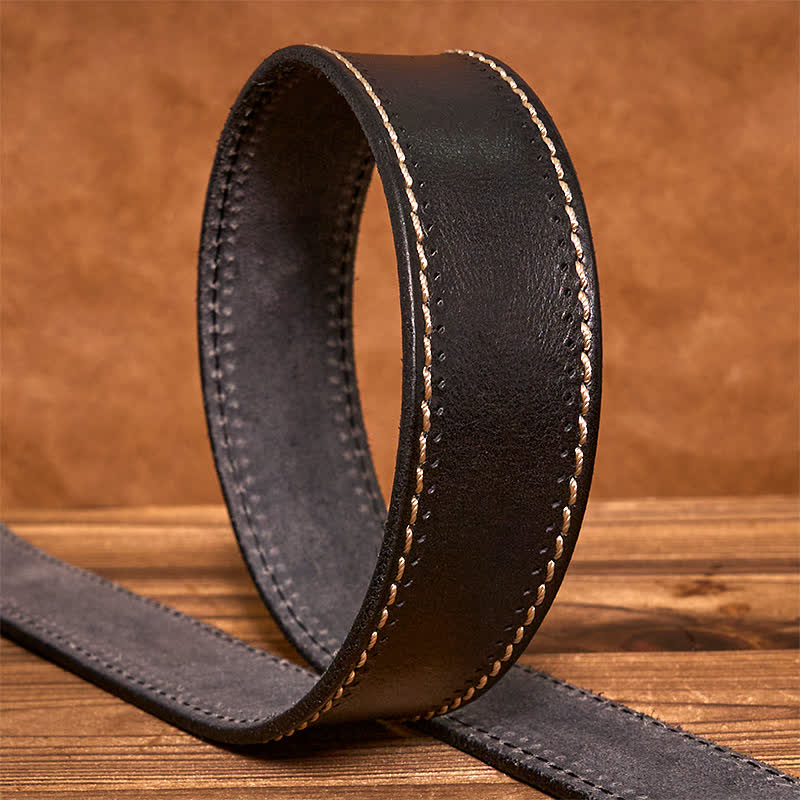 Men's Luxury Stitched Cowhide Leather Belt - Image 10