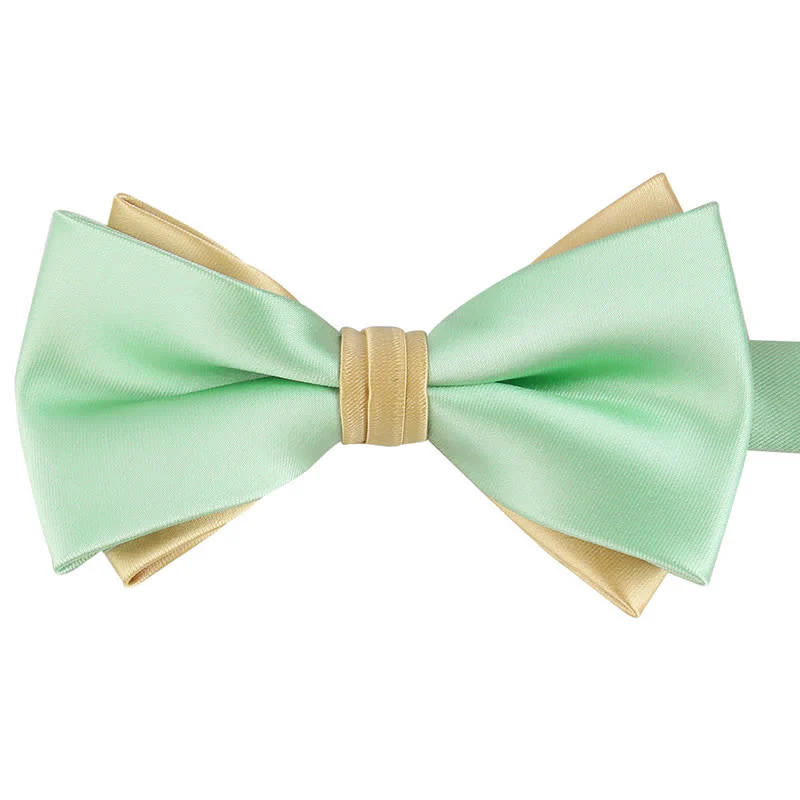 Men's Luxury Two Tone Double Layered Bow Tie - Image 13