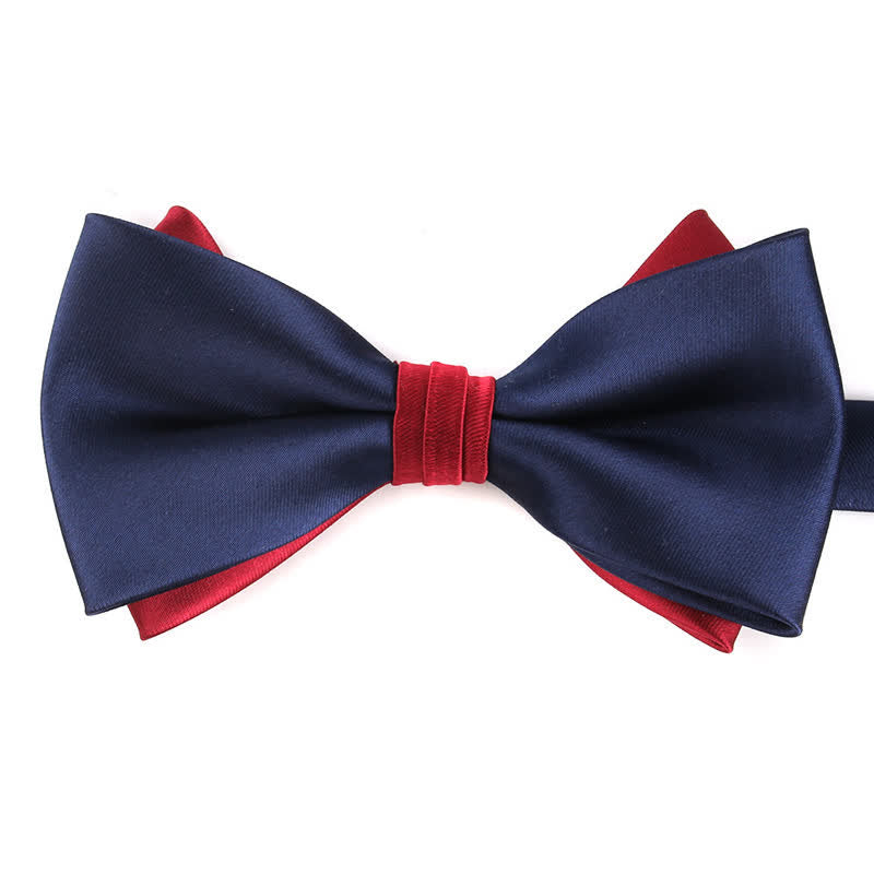 Men's Luxury Two Tone Double Layered Bow Tie - Image 14