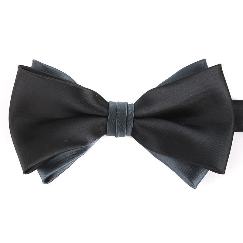 Men's Luxury Two Tone Double Layered Bow Tie - Image 16
