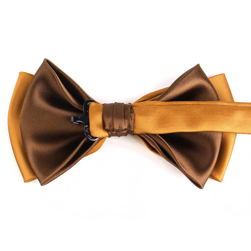 Men's Luxury Two Tone Double Layered Bow Tie - Image 4