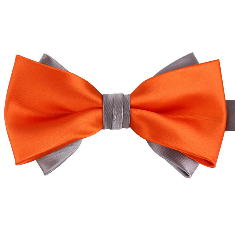Men's Luxury Two Tone Double Layered Bow Tie - Image 9