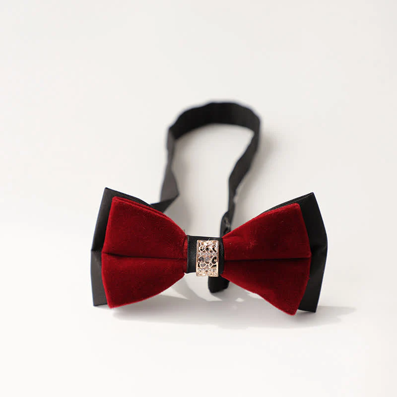 Men's Luxury Velvet Rhinestone Inlaid Wedding Bow Tie - Image 13