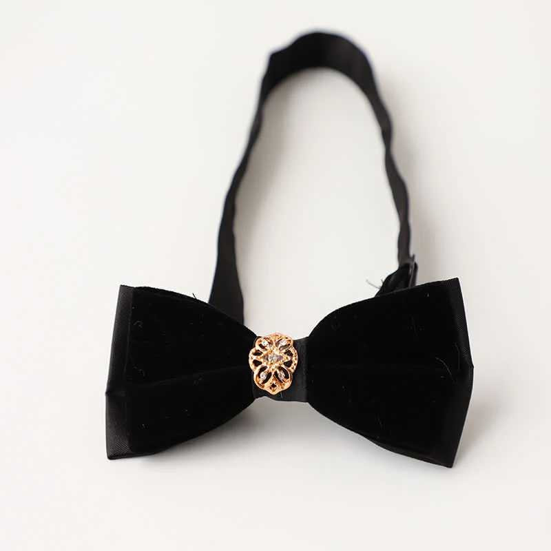 Men's Luxury Velvet Rhinestone Inlaid Wedding Bow Tie - Image 8