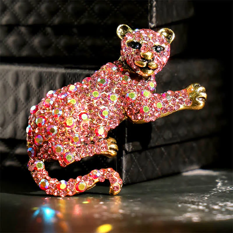 Men's Majestic Tiger Large Luxury Sparkling Rhinestone Brooch - Image 17