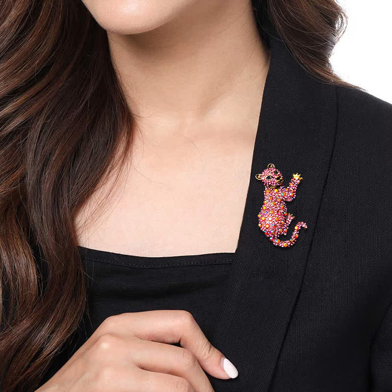 Men's Majestic Tiger Large Luxury Sparkling Rhinestone Brooch - Image 18