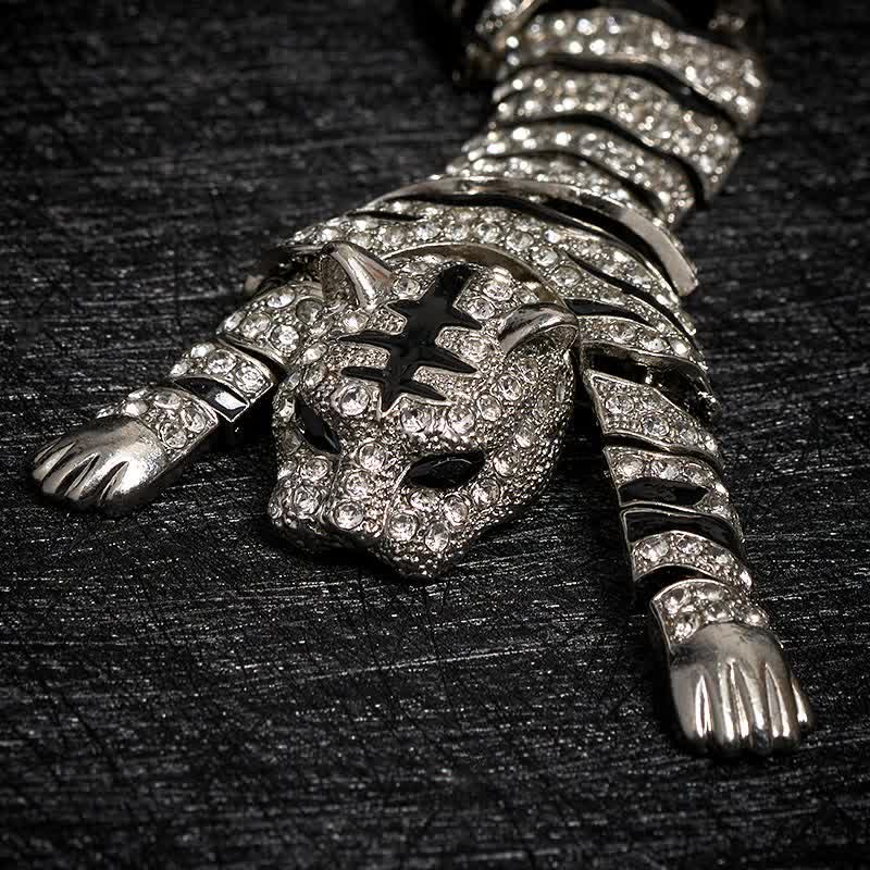 Men's Majestic Tiger Large Luxury Sparkling Rhinestone Brooch - Image 5