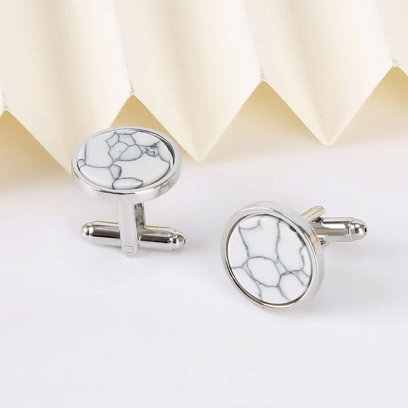 Men's Marble Stone Pattern Business Cufflinks - Image 4