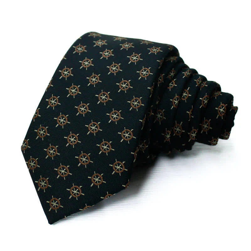 Men's Marine Ship Rudder Motifs Necktie - Image 2