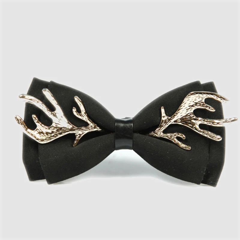Men's Metal Deer Antler Decoration Bow Tie