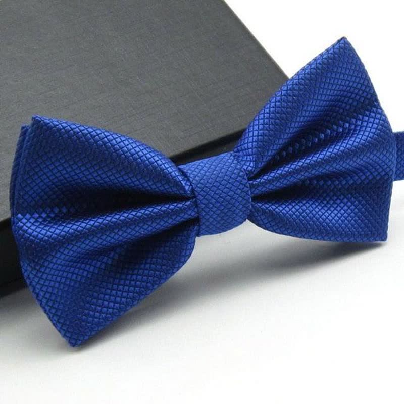 Men's Micro-checked Basic Color Bow Tie - Image 10