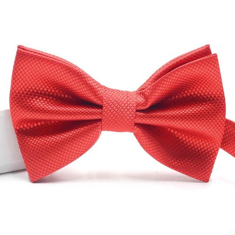Men's Micro-checked Basic Color Bow Tie - Image 2