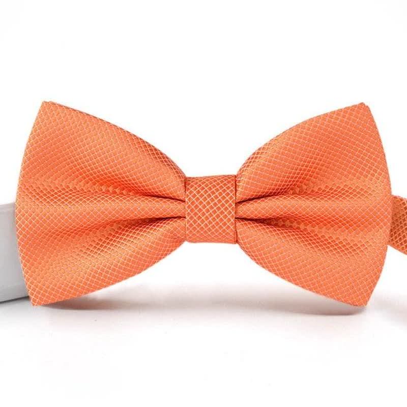 Men's Micro-checked Basic Color Bow Tie - Image 6