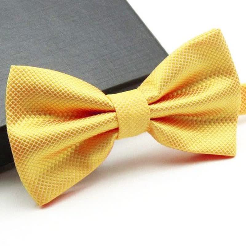 Men's Micro-checked Basic Color Bow Tie - Image 7