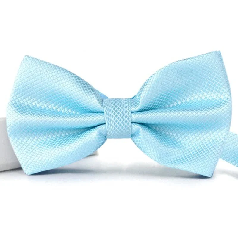 Men's Micro-checked Basic Color Bow Tie - Image 8
