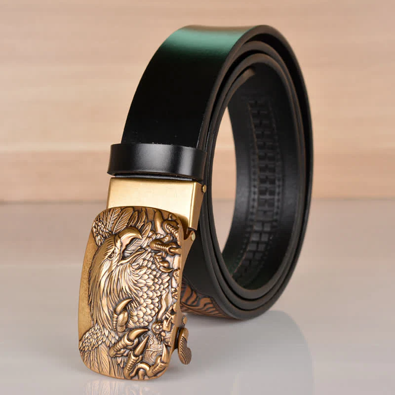 Men's Mighty Eagle Sharp Claw Automatic Buckle Leather Belt - Image 16