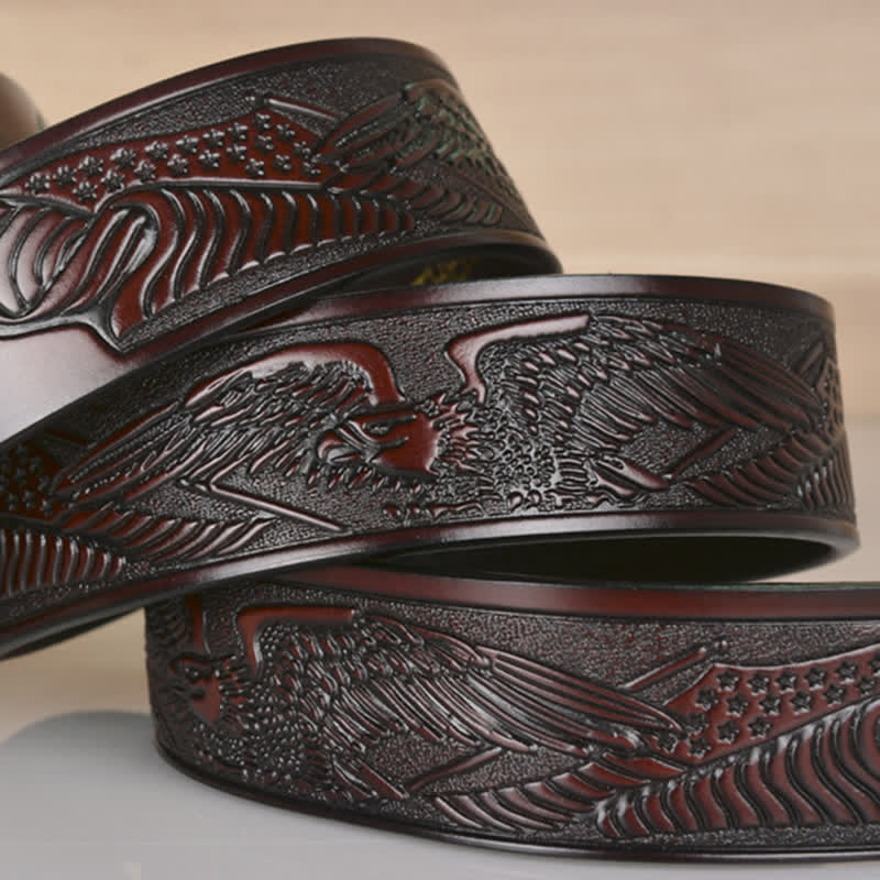 Men's Mighty Eagle Sharp Claw Automatic Buckle Leather Belt - Image 6